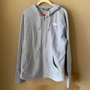 North face grey zip up jacket